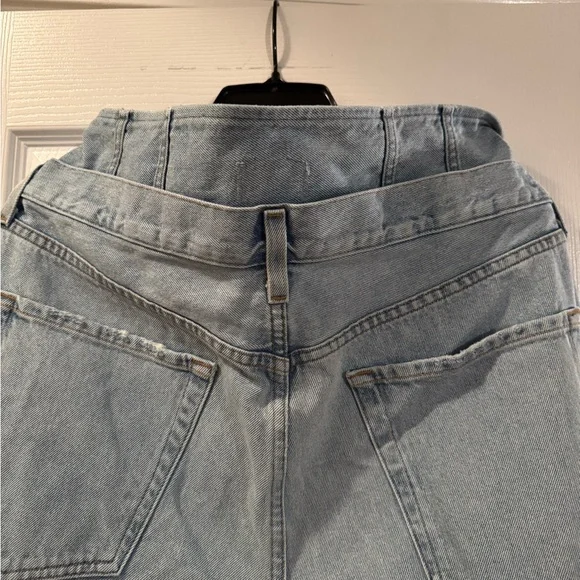 Citizens Of Humanity Pale Blue Boyfriend Pleated Wide-Leg Jeans - Picture 4 of 5